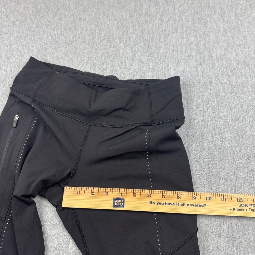 Lululemon Leggings Womens 8 Black Extra Mile Crop Reflective 24" Yoga Athletic - Picture 8 of 14